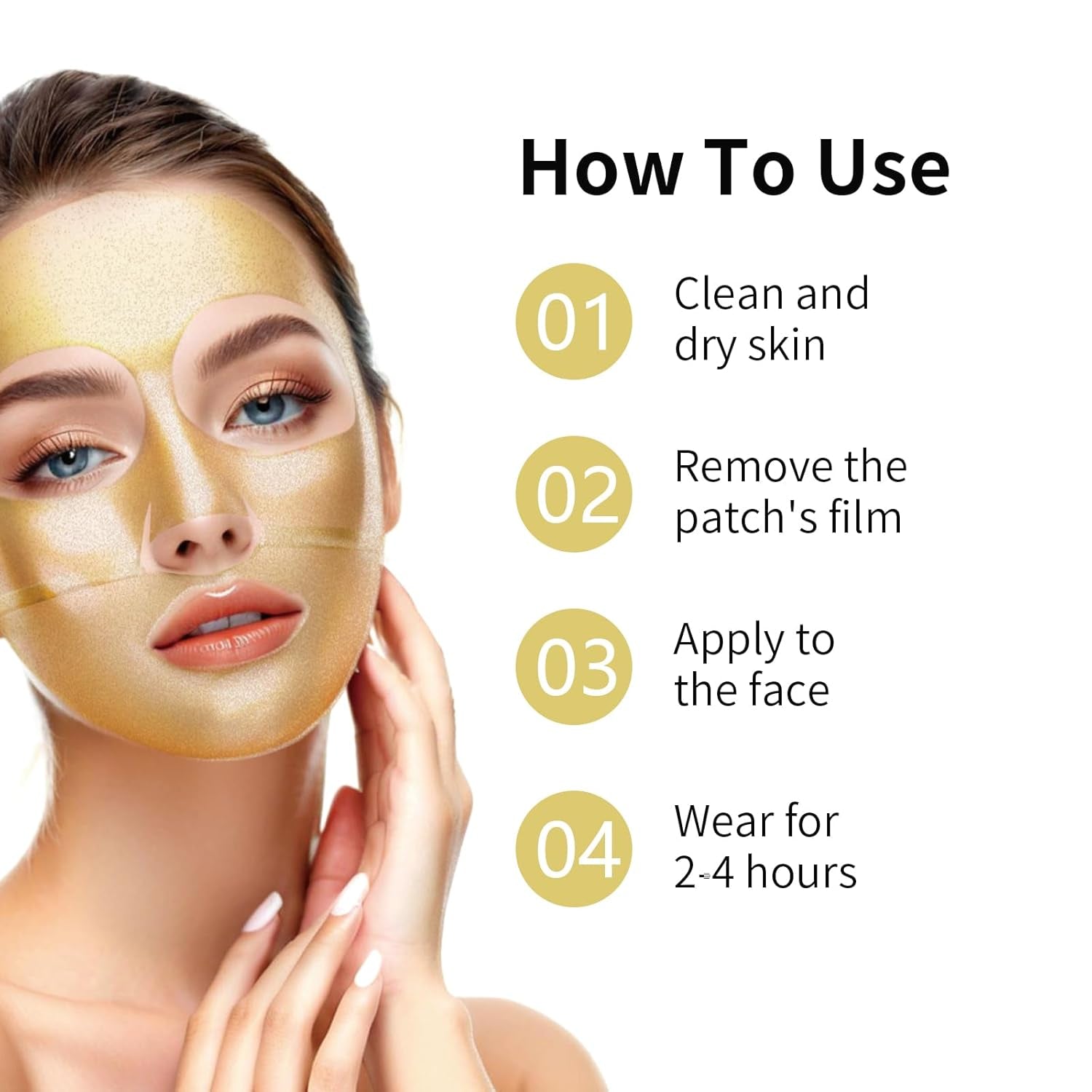 24K Gold Bio Collagen Face Mask, Hydrating Bio Collagen Mask Overnight Collagen Mask Hydrating Collagen Real Deep Mask Skin (34G X4Ea)